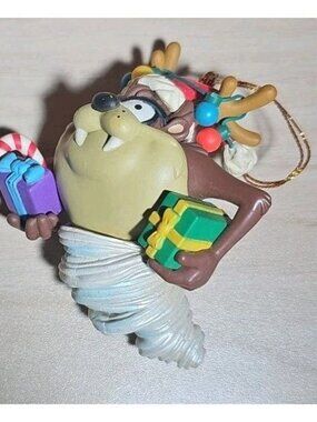 Y2K Looney Tunes TAZ Tasmanian Devil 1998 Tornado Christmas Ornament Warner Bros